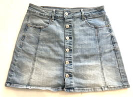 American Eagle Skirt Womens 10 Blue Denim Mini Button Down 29x16 Jean St... - $18.69