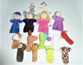 15 piece Finger Puppet Set Lot Animals People Royalty King Queen Zoo Jungle - £15.78 GBP