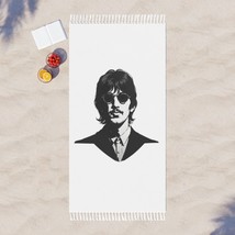 Ringo Starr The Beatles Black And White Portrait Boho Beach Towel Polyes... - $64.89