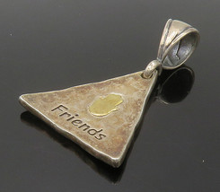 925 Sterling Silver - Diablo Gold 2007 Friends 2 Tone Hammered Pendant - PT11810 - £27.52 GBP