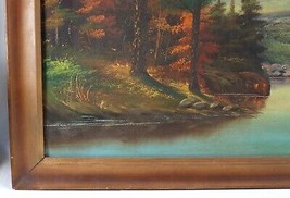 Vintage 1953 Wilkinson Inlet to Lake Forest Scenery Acrylic Painting Artwork - £70.51 GBP