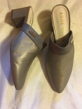 Anne Klein Iflex Therese Metallic Taupe Pointed-toe Clogs Mules Sz 8.5 New - £66.41 GBP