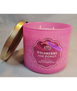 Bath &amp; Body Works Wildberry Jam Donut 3 Wick Scented Candle 14.5oz Pink ... - £19.68 GBP