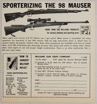 1968 Print Ad Sporterizing the 98 Mauser Rifle Williams Gun Sights Davison,MI - £7.71 GBP