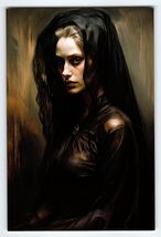 4x6 Glossy Artistic Portrait Photo Woman in Black Veil Moody Lighting Go... - $8.09