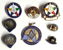 Freemason Grand Lodge F &amp; AM New York NY Lapel Pin &amp; Pendant Lot (8 Different) - £23.97 GBP