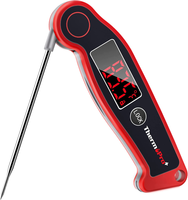 Digital Meat Thermometer For Grilling With Ambidextrous Backlit Classic-red NEW - $43.64