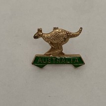 Australia Kangaroo Green Enamel Pin Gold Tone With A Hoping kangaroo - £7.78 GBP