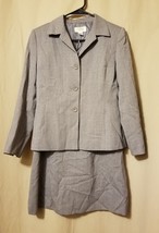 TALBOTS - Lined Gray Wool Suit Blazer Size 2P Skirt Size 6P     B10B - £22.75 GBP