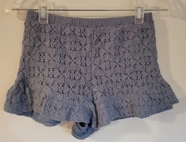 Womens L 10/12 Art Class Blue Lace Overlay Ruffled Shorts - £8.60 GBP