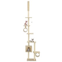 Cat Tree with Sisal Scratching Posts 260 cm Beige - £59.45 GBP