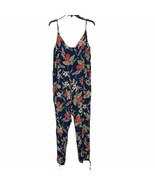 Polo Ralph Lauren Jumpsuit Size Medium Navy Multi Floral Pockets Sleeveless - $80.62