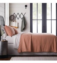 Hearth &amp; Hand with Magnolia KING Box Stitch Solid Quilt Copper Joanna Gaines - $54.44