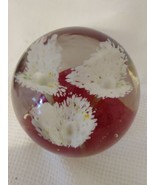 Vintage Flower Paperweight with Bubble Inclusions 10.5&quot; Glass Clear  - £18.33 GBP