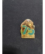 San Diego Zoo 75 Years 1991 Pin Lapel HatPin Badge Souvenir - $15.00