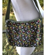 Disney Mickey Mouse Purse Olive Green 9 x 10 in Nylon Wide Strap Easy Clean - £9.54 GBP