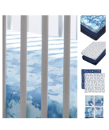 Honest Baby Boy Nursery Organic Cotton Bedding Blue Watercolor Print 7 p... - $779.93 MXN