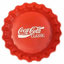 Coca Cola Classic Bottle Cap Top Serving Dish Ruffled Bowl Plastic - £16.23 GBP