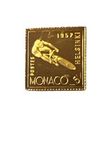 Franklin Mint Stamp Sterling Silver on Gold Olympics 1985 Monaco Cycling... - £15.05 GBP