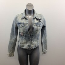 Plory Denim Jacket Women’s Size 165 (8 US) Long Sleeve Distressed Button... - $10.84 CAD