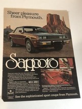 1980 Plymouth Sapporo Automobile Print Ad Vintage Advertisement Pa10 - $6.92