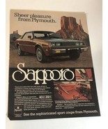 1980 Plymouth Sapporo Automobile Print Ad Vintage Advertisement Pa10 - £5.44 GBP