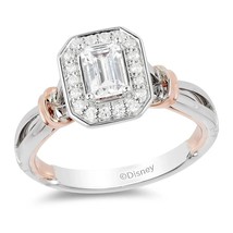 Enchanted Disney Fine Jewelry Snow White Diamond Frame Engagement Ring In Silver - £79.52 GBP