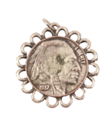 Genuine 1937 Indian Head Nickel Pendant In Silver Mount Needs Cleaning - €21,76 EUR