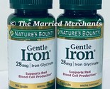 2 - Nature&#39;s Bounty Gentle Iron 28 mg Iron Glycinate 90 capsules 2/2026 ... - £15.65 GBP