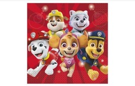 Paw Patrol 16 Ct Lunch Luncheon Napkins Nickelodeon Pups Dogs Red - £2.80 GBP