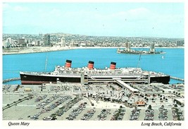 Cunard Line R M S Queen Mary Aerial View Long Beach Harbor CA Postcard 4 x 6 - £5.81 GBP