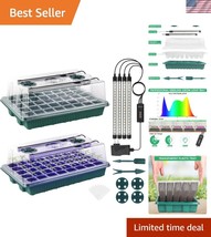 Durable Seed Starter Kit with 80 Cells, Grow Light &amp; Efficient Drainage ... - $793.98 MXN