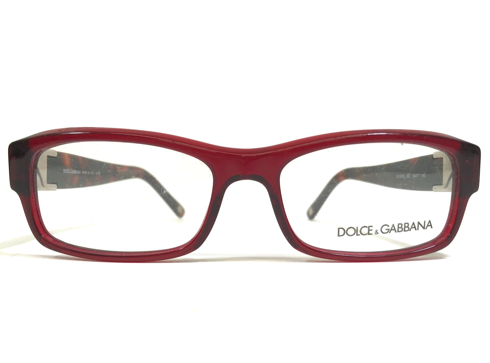 Dolce & Gabbana Eyeglasses Frames DG3069 550 Brown Tortoise Clear Red 54-17-140 - $121.33