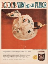 1959 Borden&#39;s Lady Borden Holiday Bisque Tortoni Ice Cream Vintage Print Ad Art - £8.47 GBP