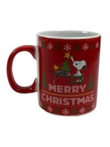 Snoopy And Woodstock Merry Christmas Coffee Mug 16oz Peanuts Comic - £9.38 GBP