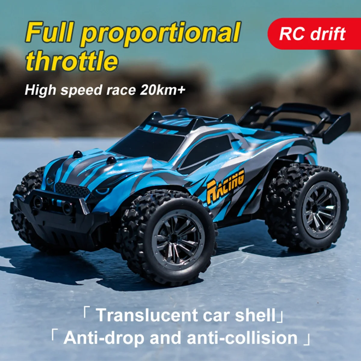 20km/H RC Car 1:20 Remote Control High Speed Car 4WD Off-road Drift Electric LED - £34.39 GBP