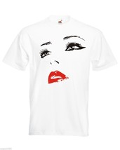 Mens T-Shirt Face with Hot Lips Silhouette, Sexy Face Shirts, Teens Eyes Shirt - £19.51 GBP