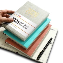 2026 A5 Soft Leather Cover  Daily Planner – One Page per Day Orgainzer f... - €24,09 EUR