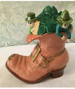 Vintage St Patricks Day Irish Green Shamrock Leprechaun Figurine Home De... - £39.50 GBP