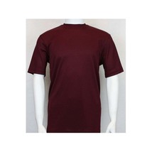 Men Dressy T-Shirt  Log-In Uomo Soft Crew Neck Silky Short Sleeves 218 Burgundy image 2