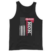 Proud Firefighter Mom Thin Red Line Hero Fire Fighter Support Unisex Tank Top - £19.57 GBP