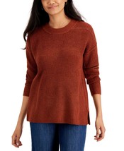 Hippie Rose Juniors Waffle-Knit Thermal Tunic Sweater,Rust,X-Small - $34.99