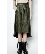 Zadig &amp; Voltaire Joslin Crinkled Leather Skirt Pockets $628 Sz 40, US L,... - €213,94 EUR