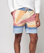 Faherty Men&#39;s Long Length Printed Recycled Swim Shorts Multi Color 28&quot; NWOT - £30.87 GBP