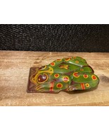 Vintage Tin Lithograph Spring Loaded Spotted Frog Toy 3" Collectible - $12.11