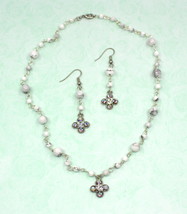 Swarovski Elements Crystal New Clover White Howlite Bead Necklace Earring Gift - $9,999.00