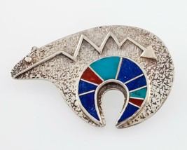 Vintage Navajo Spirit Ours Broche avec Multi Couleur Incrusté Main Fabri... - $2,610.61 MXN