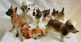 Vintage Set of FIVE Dog Figurines Poodle Boxer Spaniel ETC SOO CUTE! - £31.10 GBP