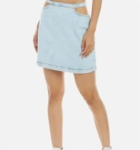 WeWoreWhat Revolve Women&#39;s Cut Out Light Blue Denim Mini Skirt Size Large L - £20.87 GBP