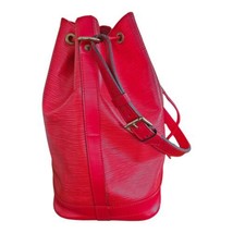 Louis Vuitton Red Noe Epi Large Drawstring Shoulder Bag Authenticate - £616.36 GBP